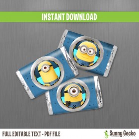 Minions Birthday Hershey Mini Wrappers (Lab Set)